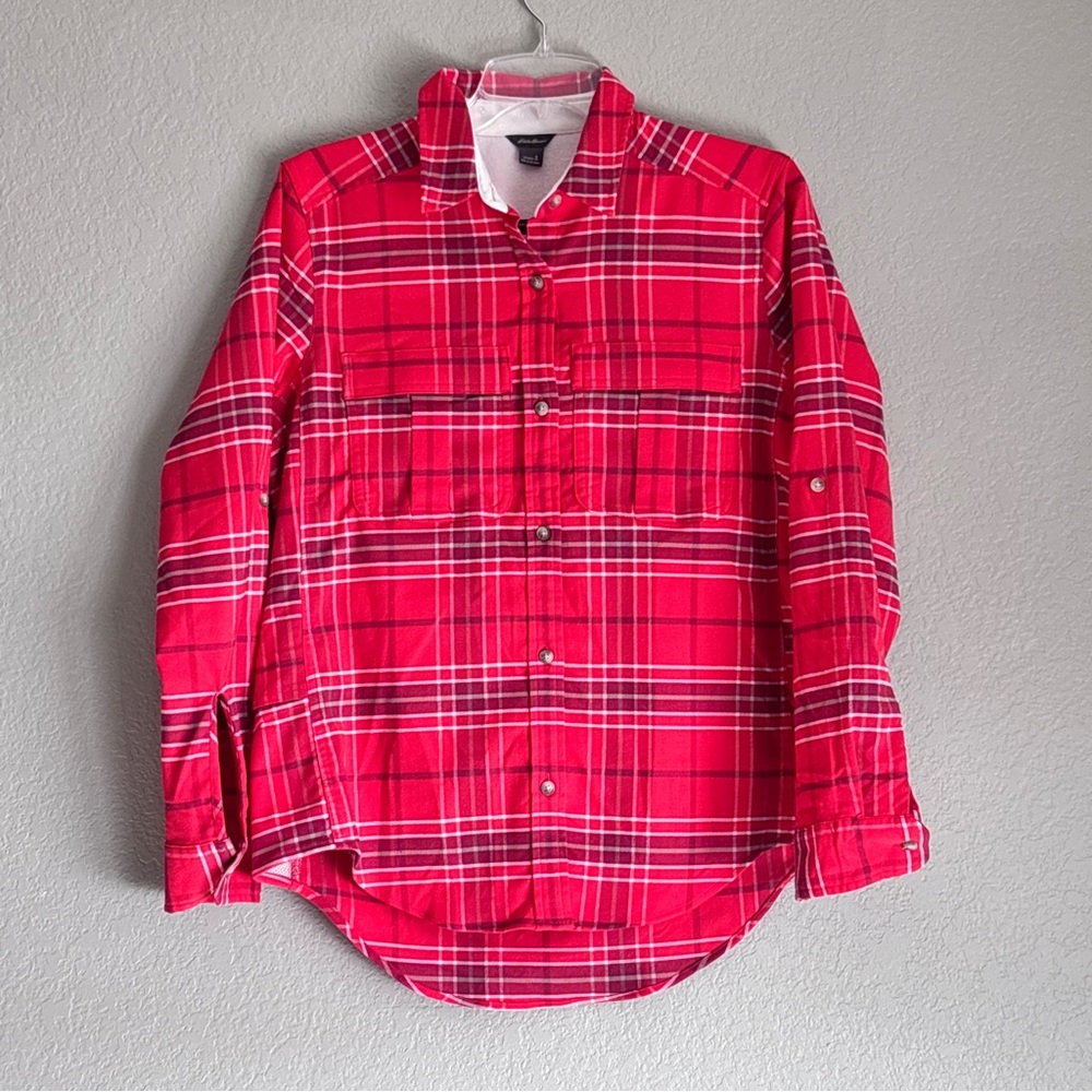 Eddie Bauer women’s Expedition pro button down flannel shirt size S, NWT